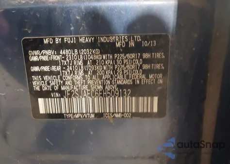 2014 Subaru Forester 2.5I Premium z USA, uszkodzony, nr VIN JF2SJAEC6EH509132